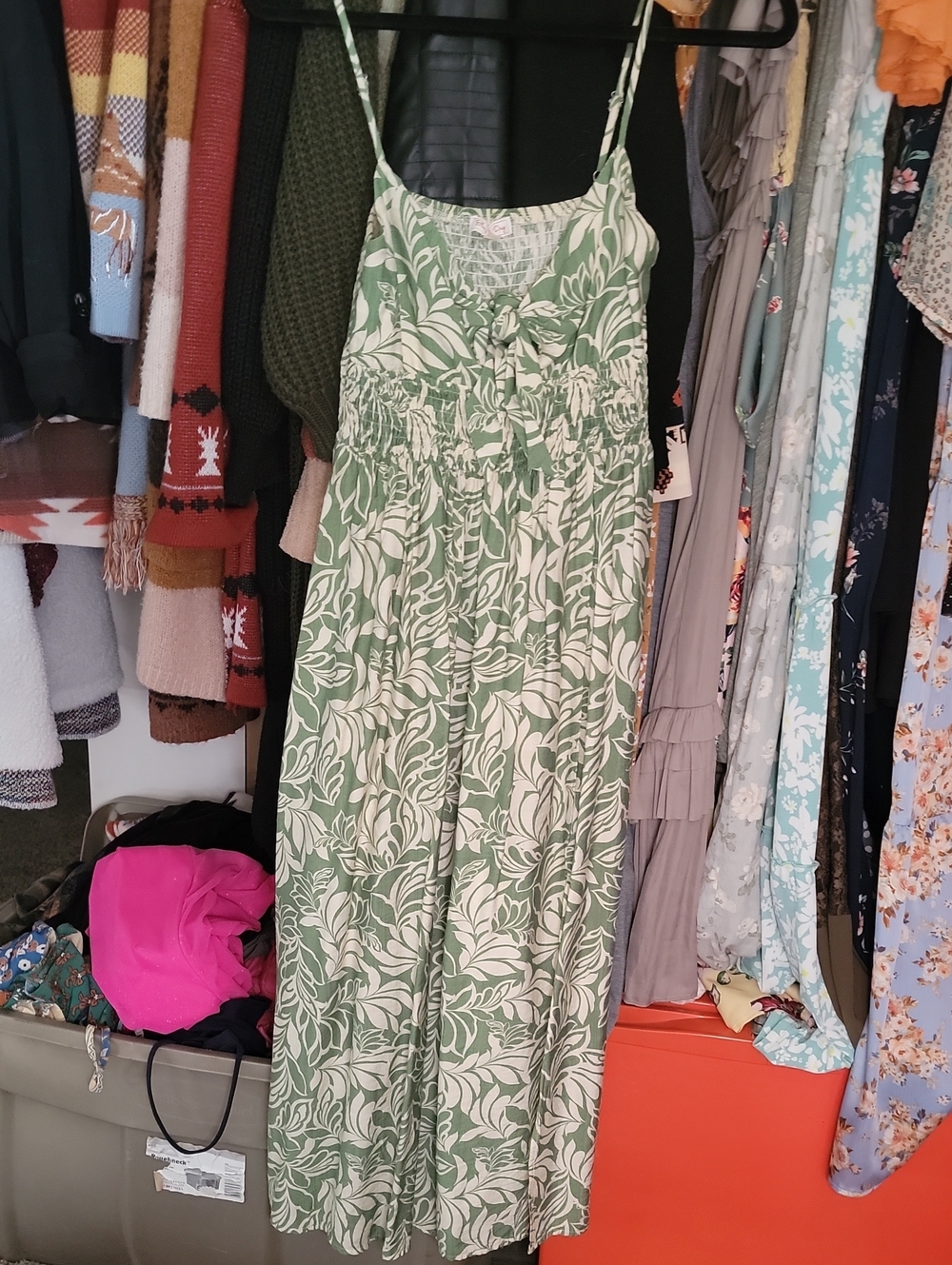 Green And Tan Maxi Dress